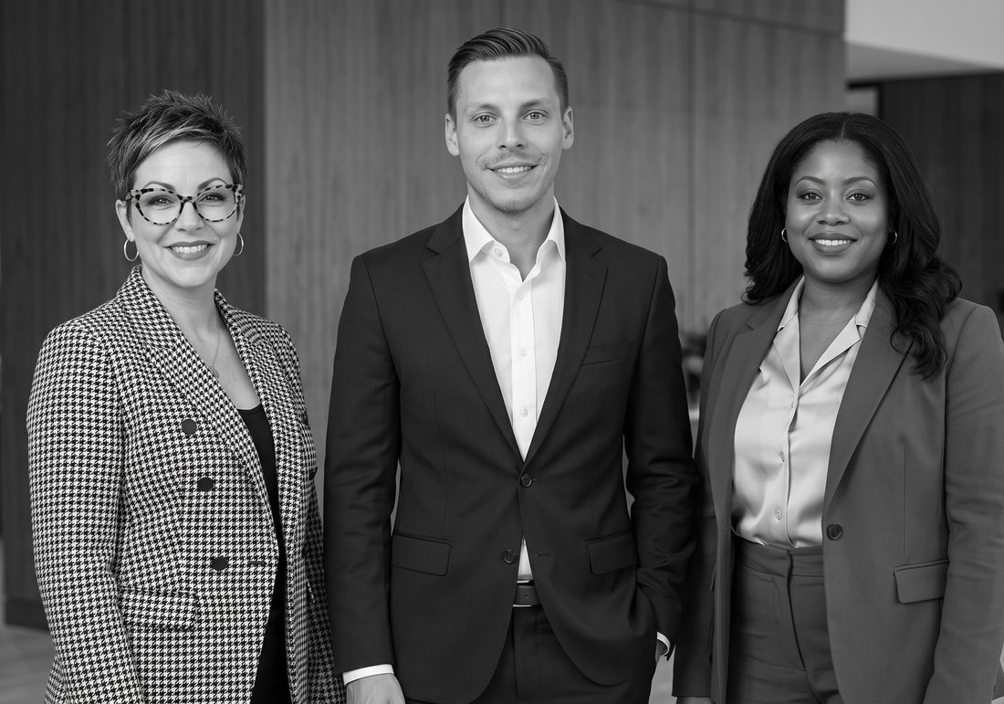Carrie McNerney, Brandon Flynn and Deborah Campbell of Parker Jackson Group